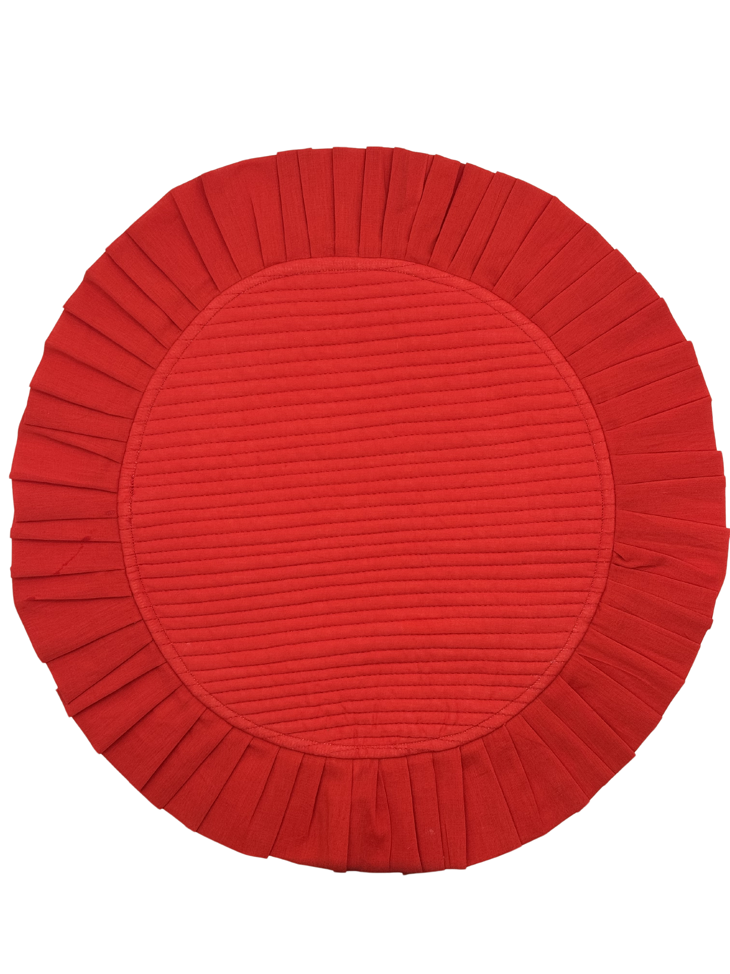 Red Ruffle Circle Placemat | Set of 2