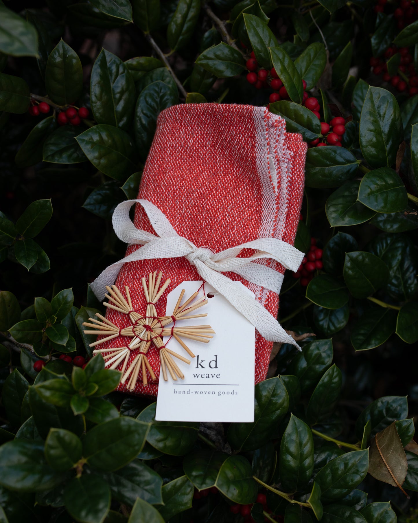 Red Hand Towel & Ornament Gift Set