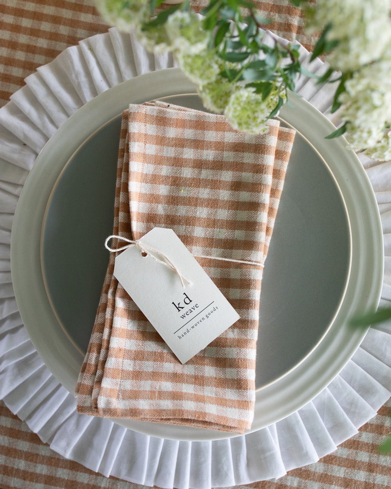 Tan Gingham Napkin | Set of 2