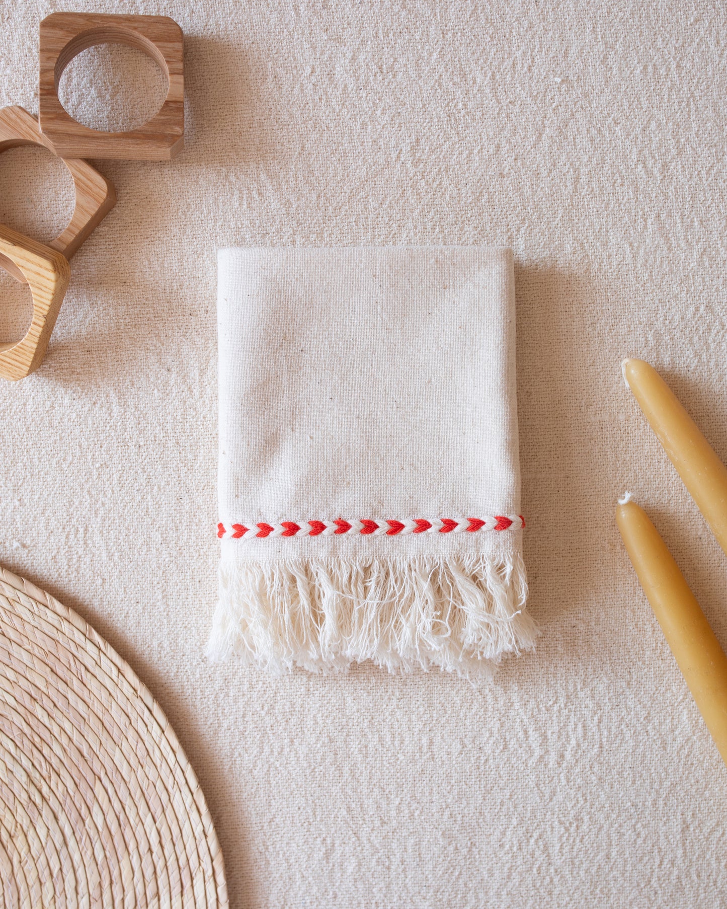 Red Braid Detail Napkin | Set of 2