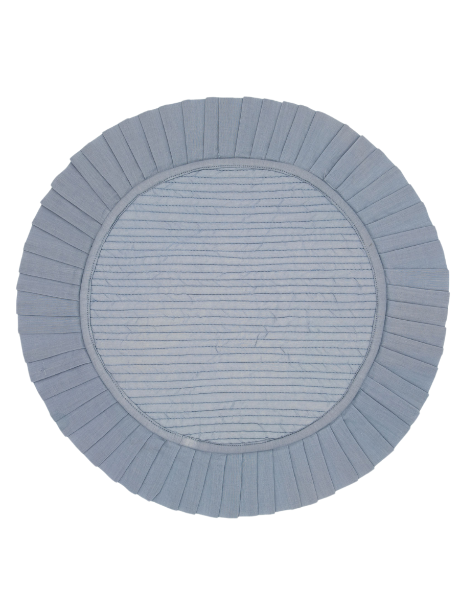 Chambray Ruffle Circle Placemat | Set of 2