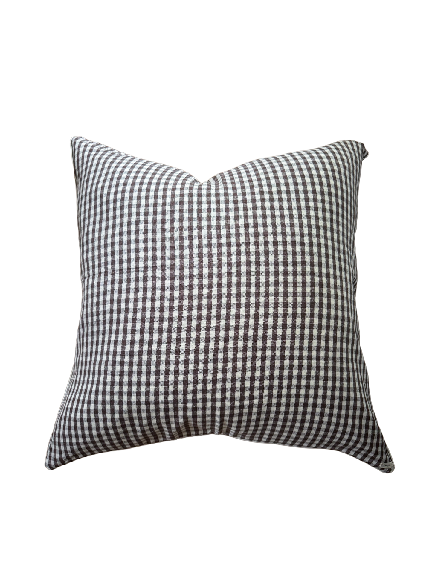 Chocolate Gingham Pillow Cover