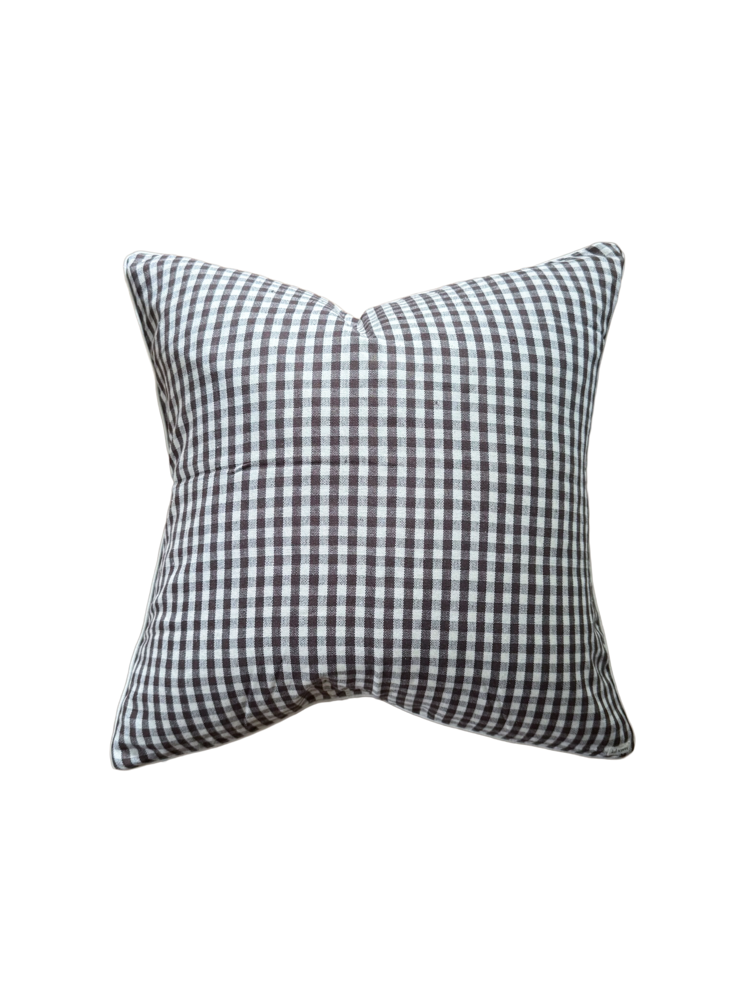 Chocolate Gingham Pillow Cover