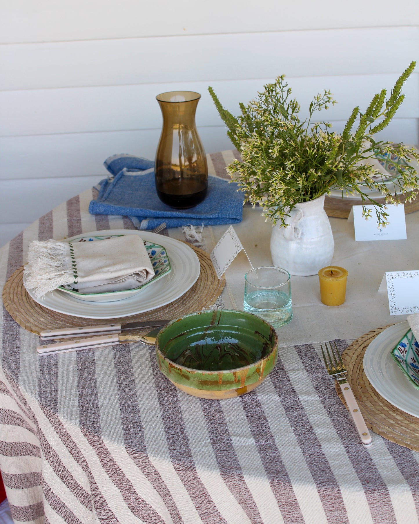 Chocolate Stripe Tablecloth