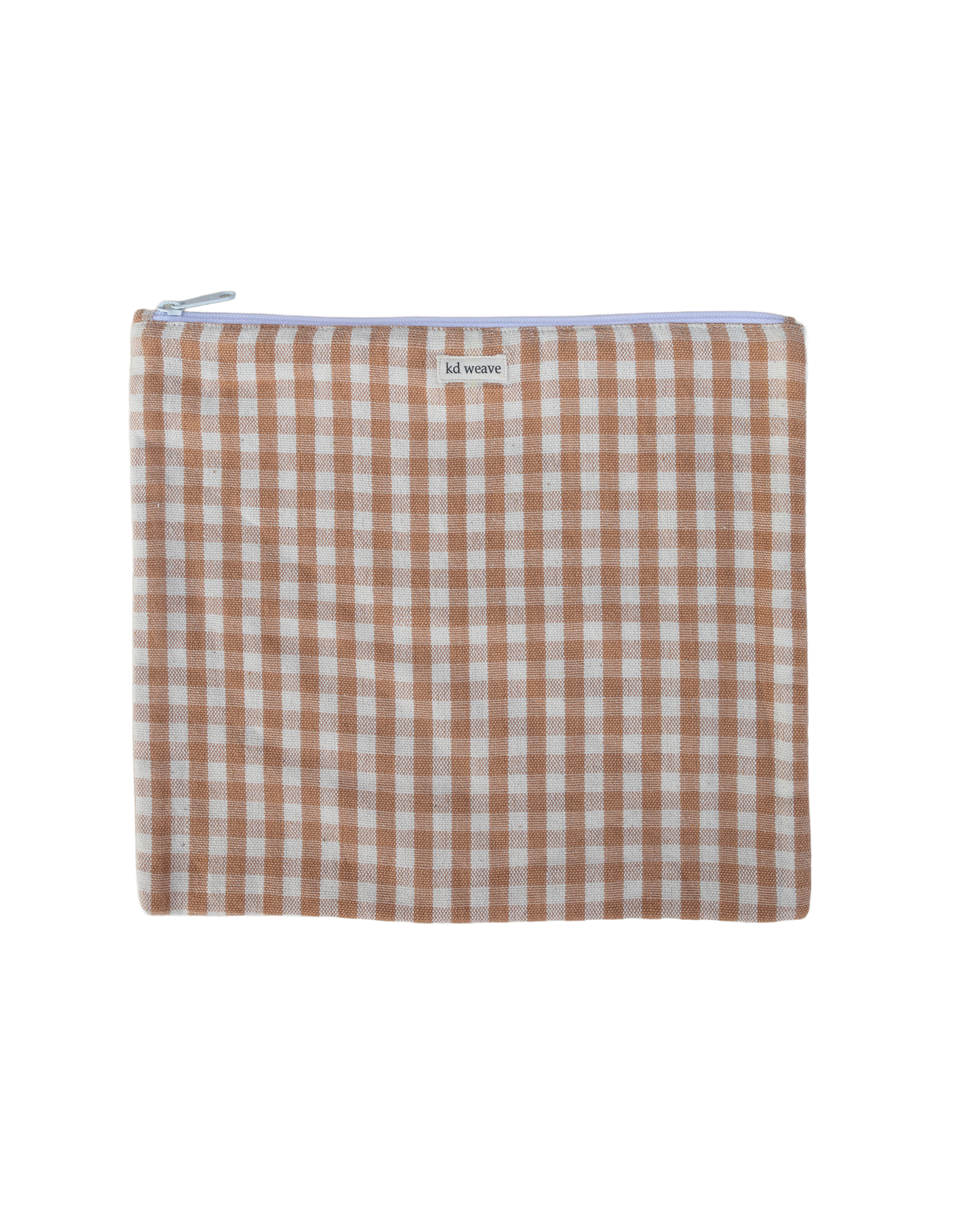 Tan Gingham Pouch