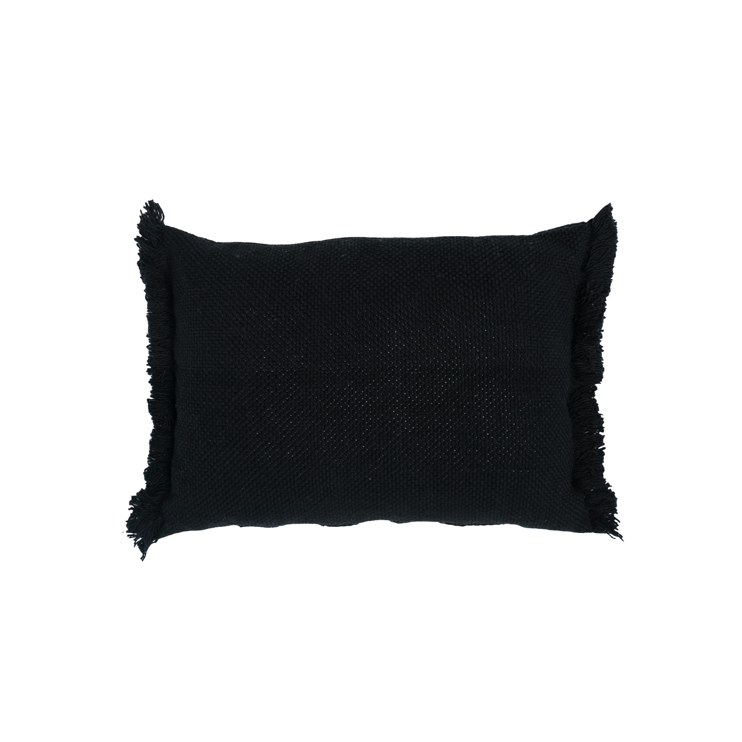 Small black lumbar pillow