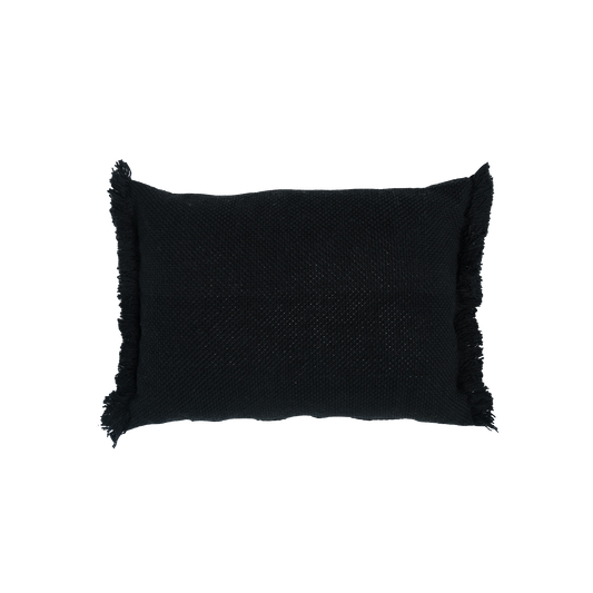 Small black lumbar pillow