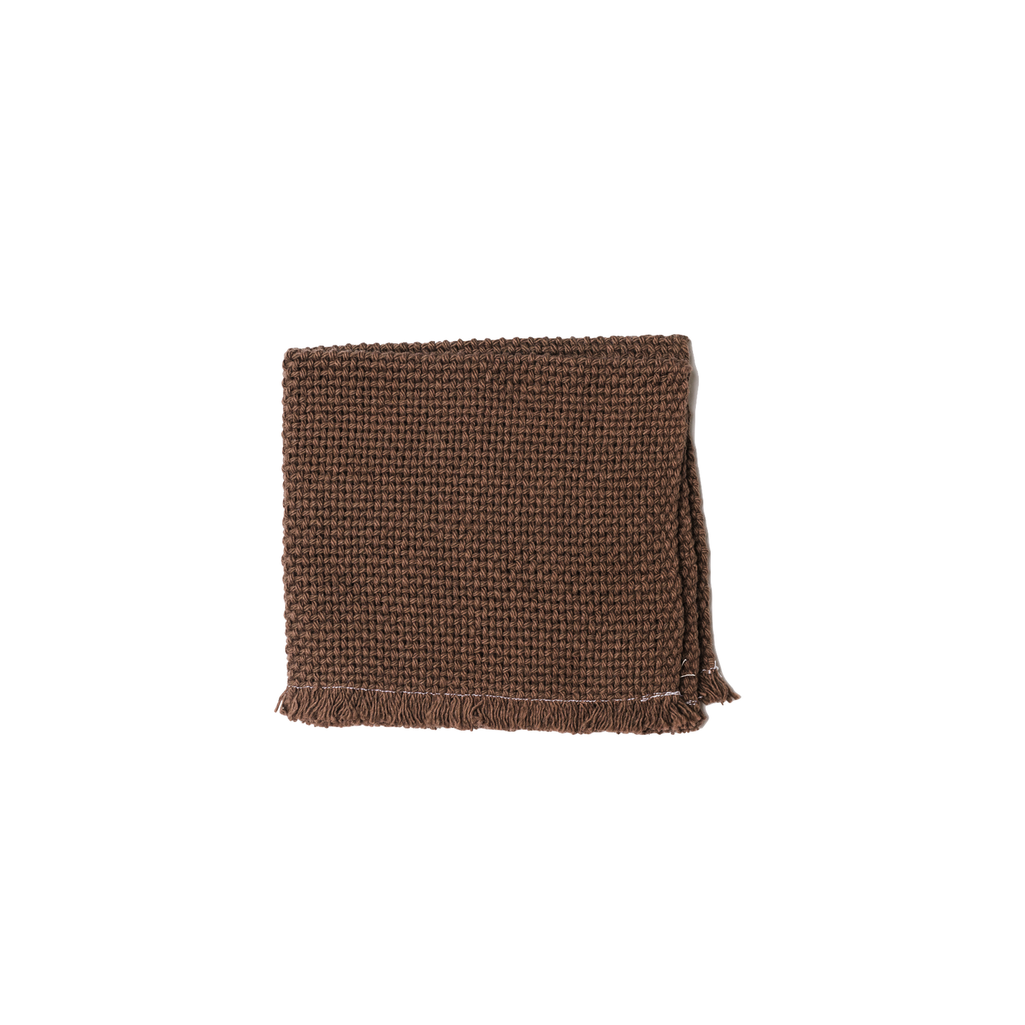 Folded chocolate brown wash cloth