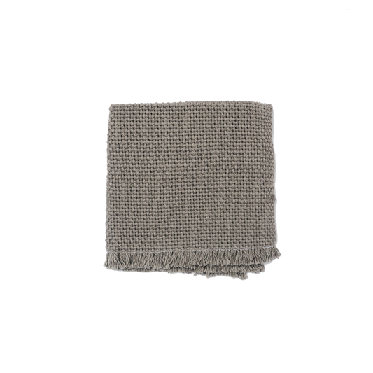 Folded gray wash cloth