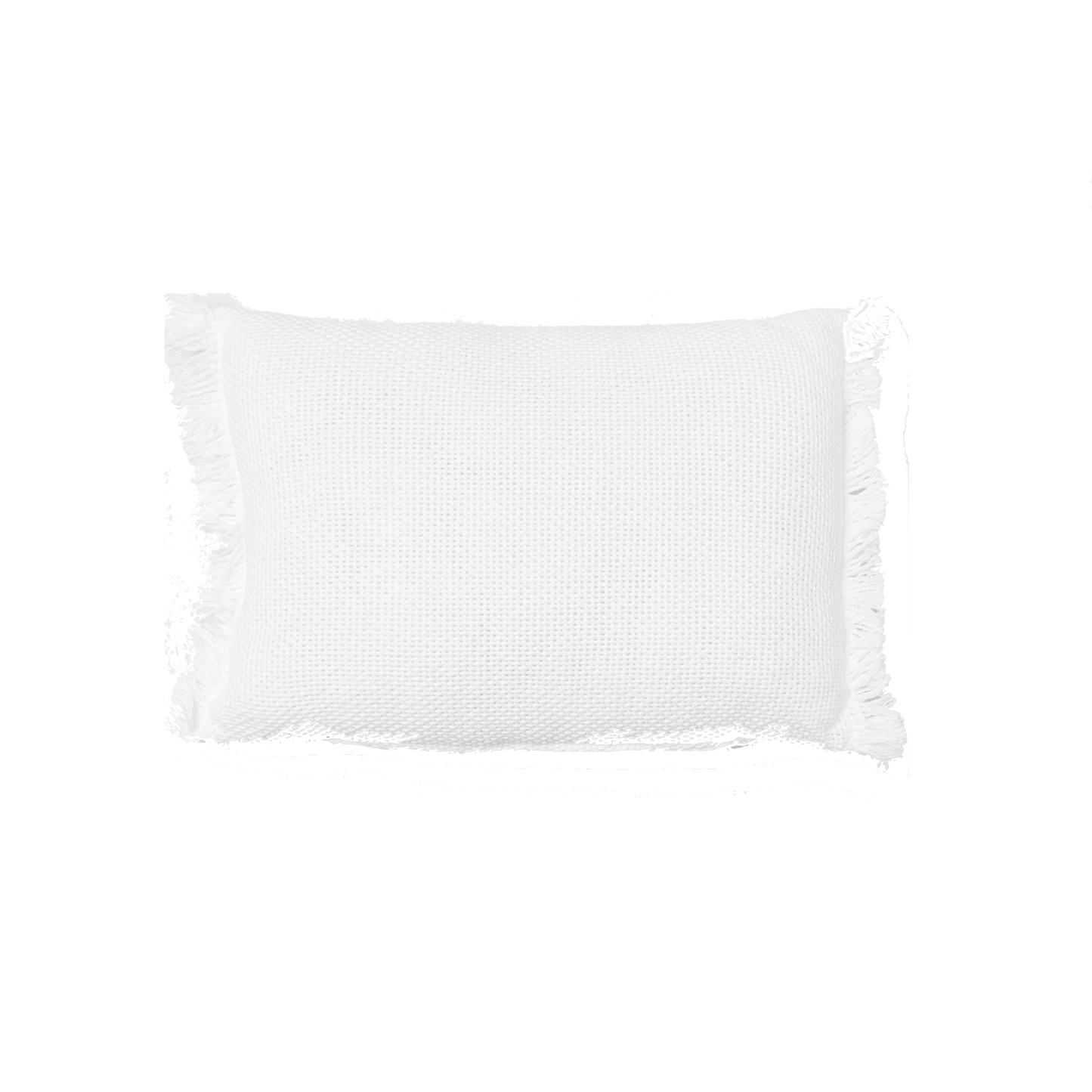 Small white lumbar pillow