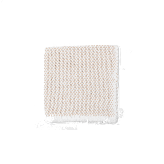 Folded white and tan wash cloth
