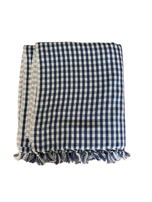 Indigo Gingham Tablecloth