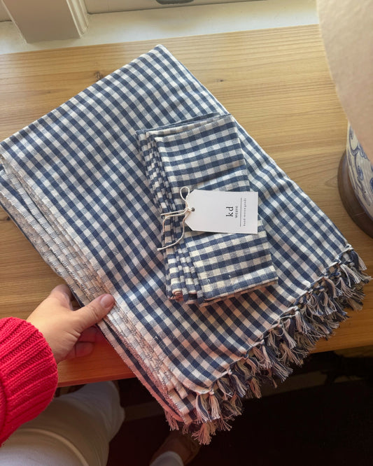 Indigo Gingham Tablecloth