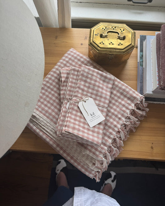 Blush Gingham Tablecloth