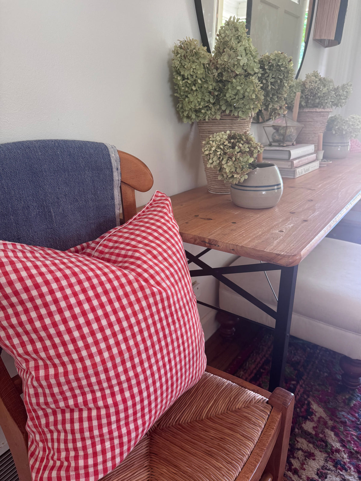 Red Gingham Pillow Cover