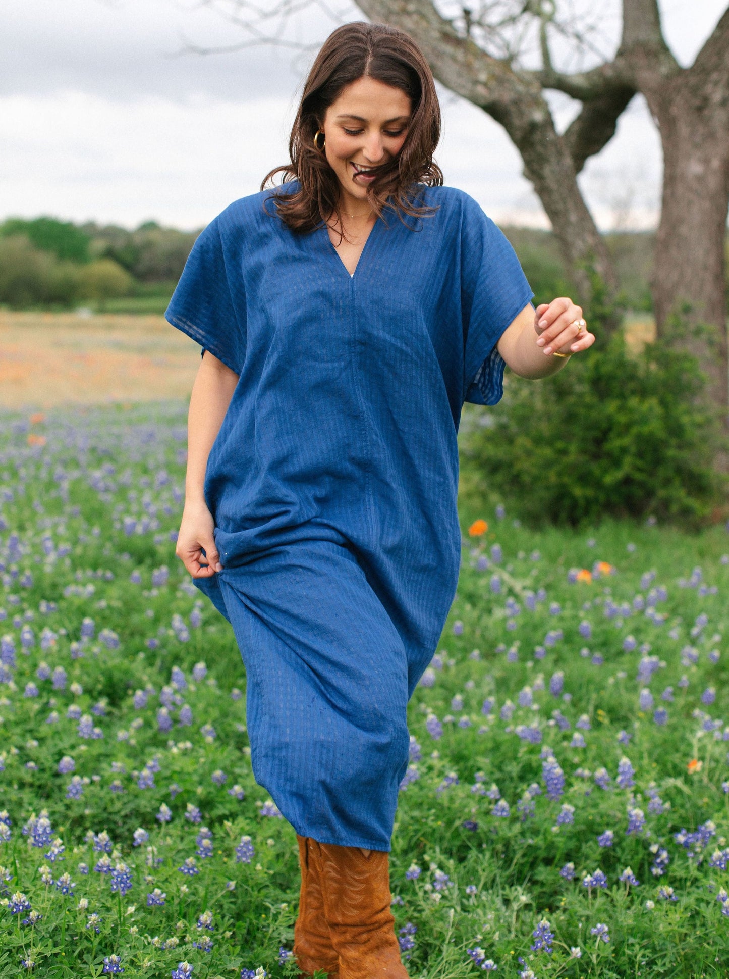 Indigo Hand Woven Boxweave Longtan