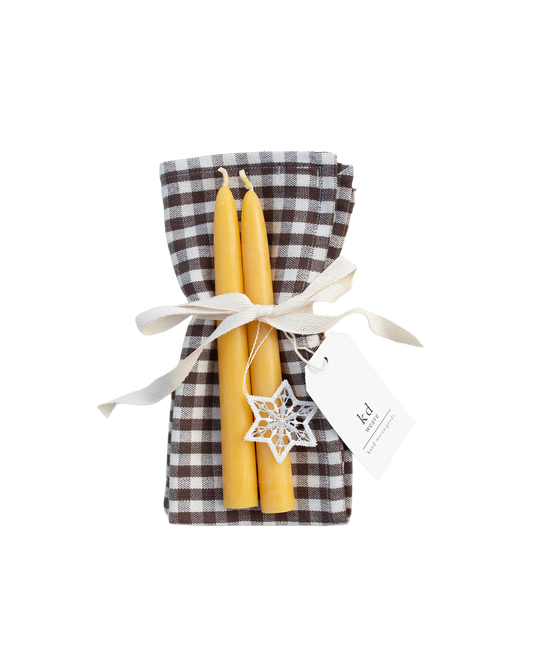 Gingham Napkin, Tapers, & Ornament Gift Set