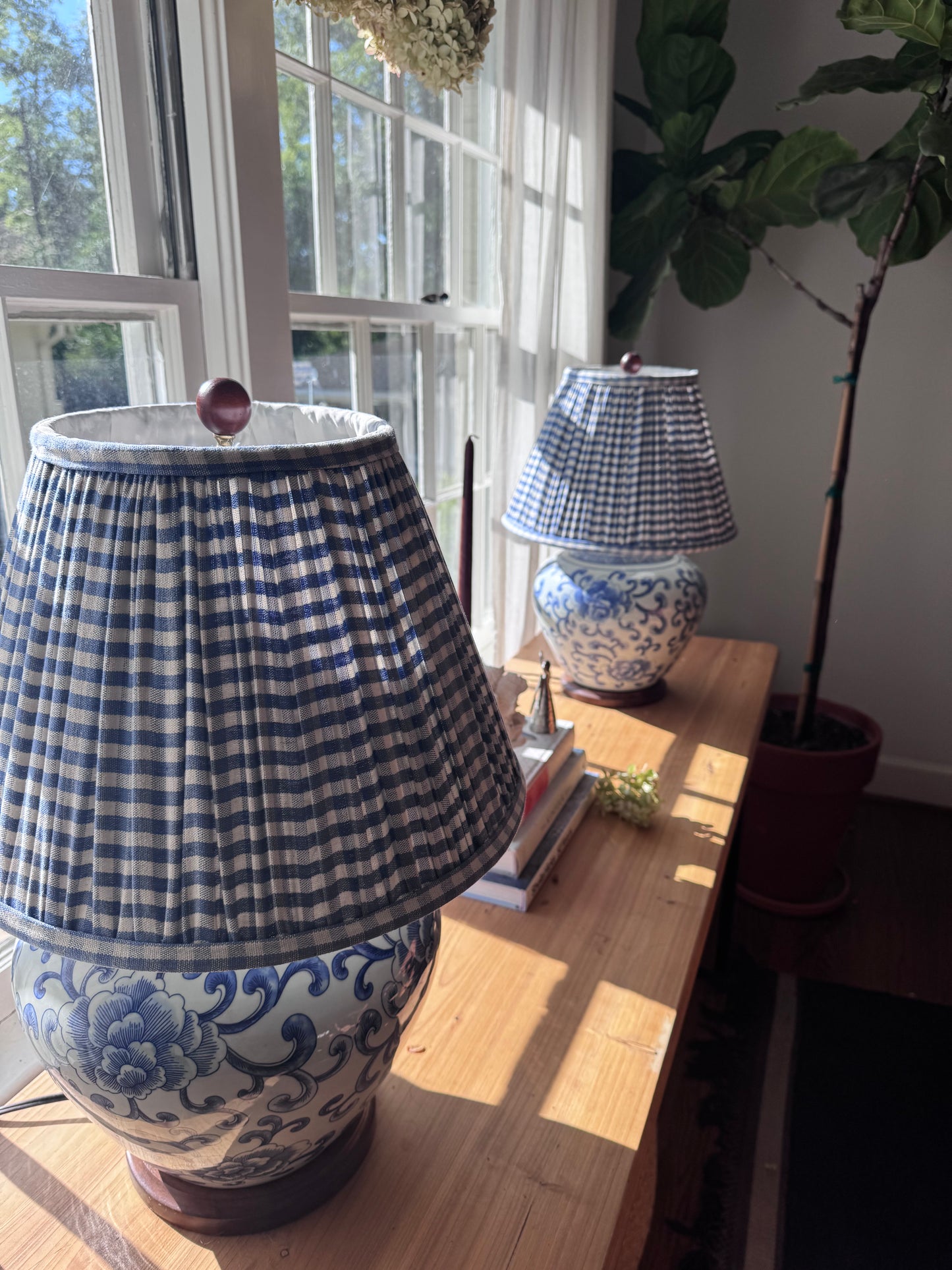 Chambray Gingham Empire Shade