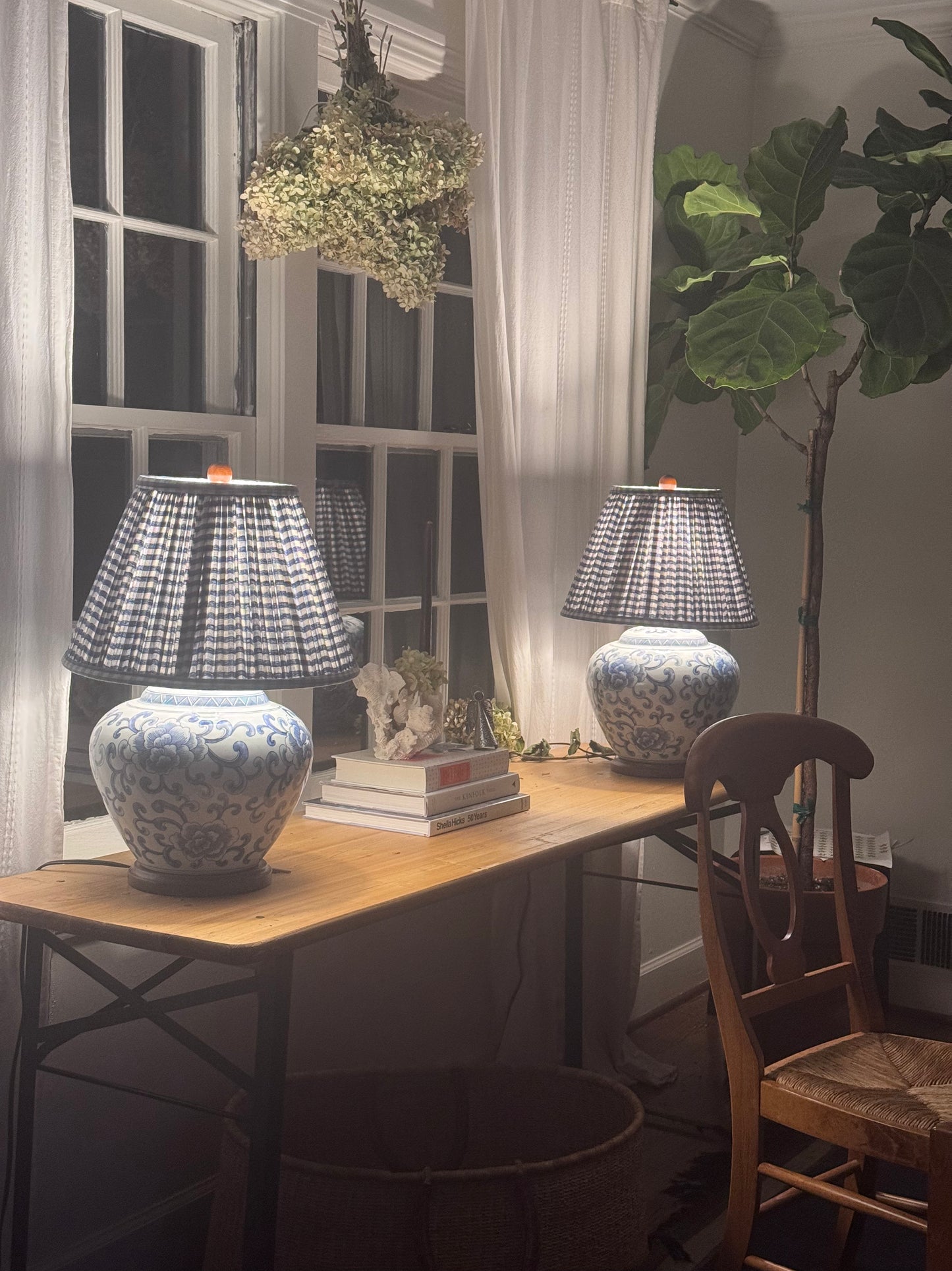 Chambray Gingham Empire Shade