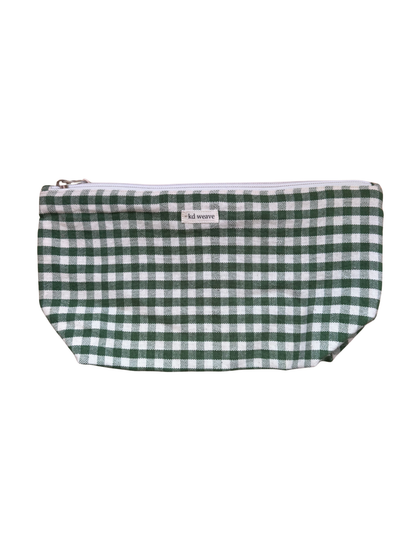 Olive Gingham Pouch