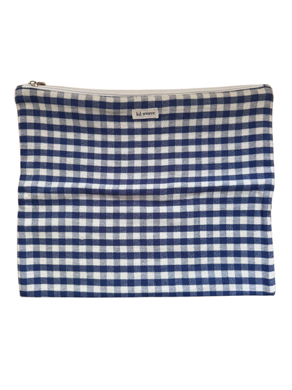 Indigo Gingham Pouch