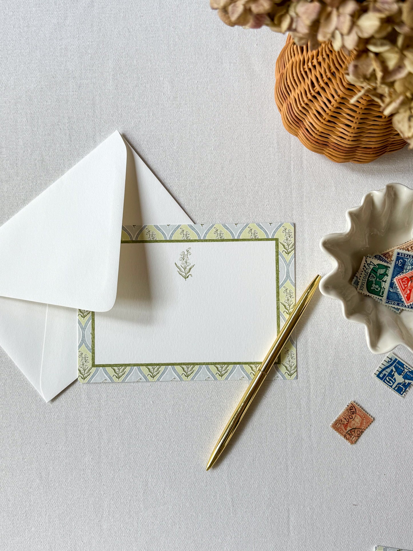 Lily of the Valley Stationery Set