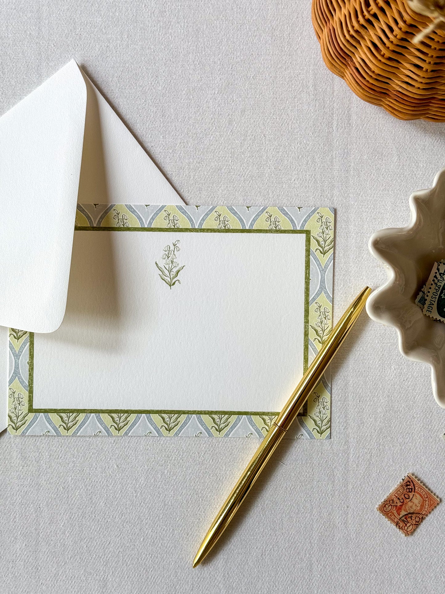 Lily of the Valley Stationery Set