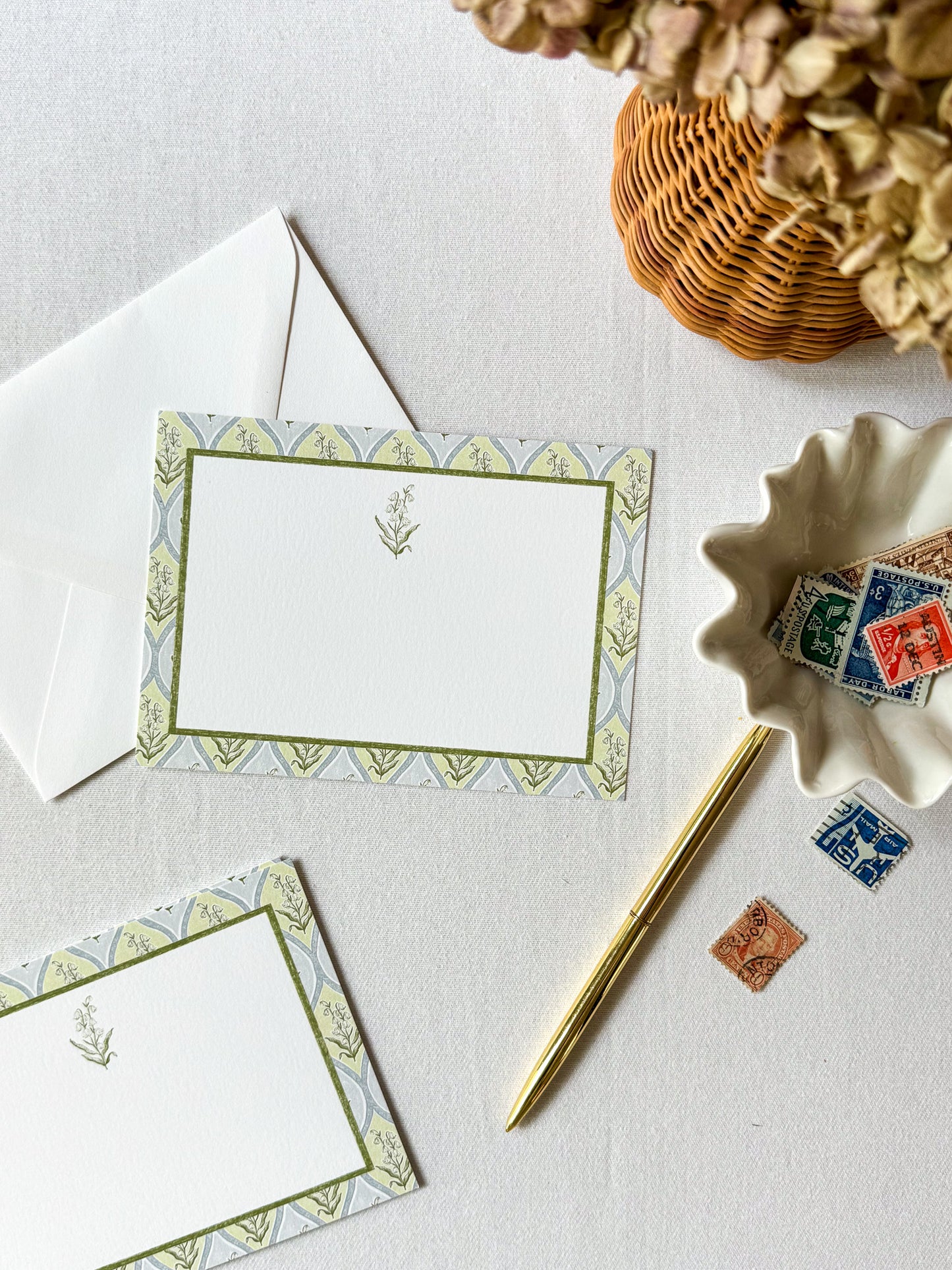 Lily of the Valley Stationery Set