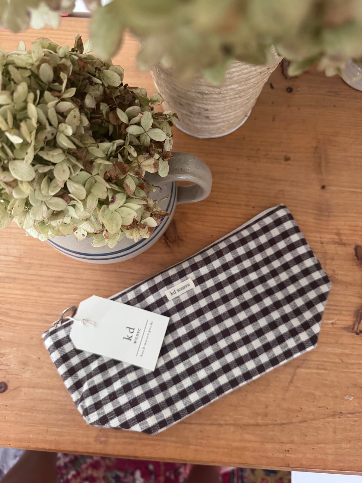 Chocolate Gingham Pouch