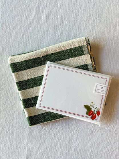 strawberry gift set: olive stripe