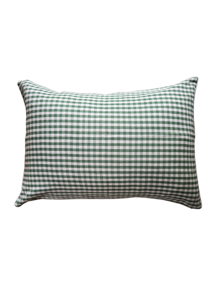 Olive Gingham Pillow Cover