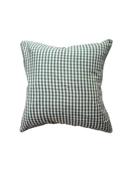 Olive Gingham Pillow Cover