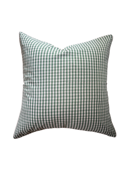 Olive Gingham Pillow Cover
