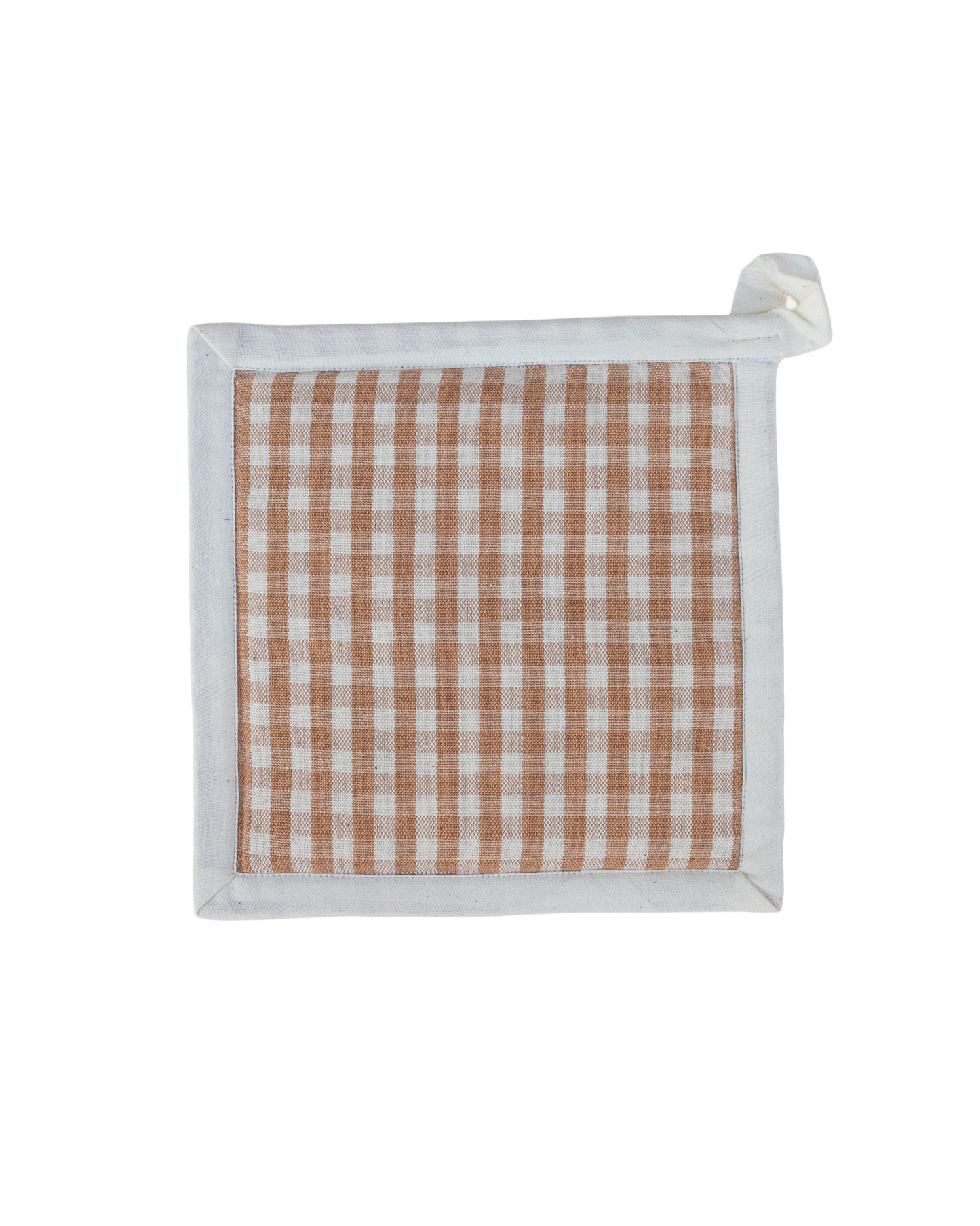Tan Gingham Pot Holder