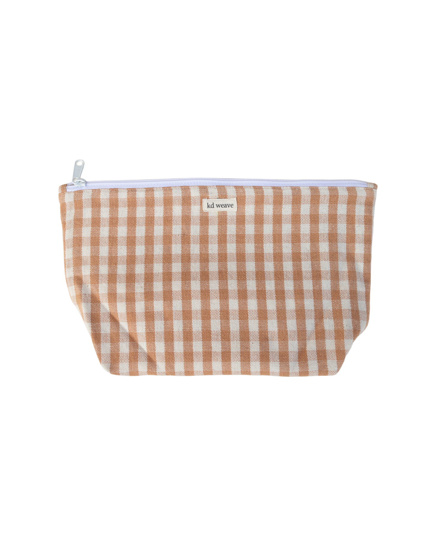 Tan Gingham Pouch