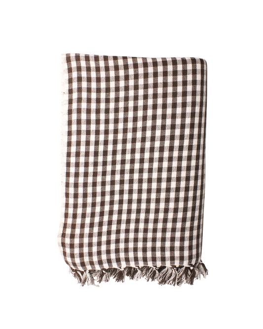 Chocolate Gingham Tablecloth