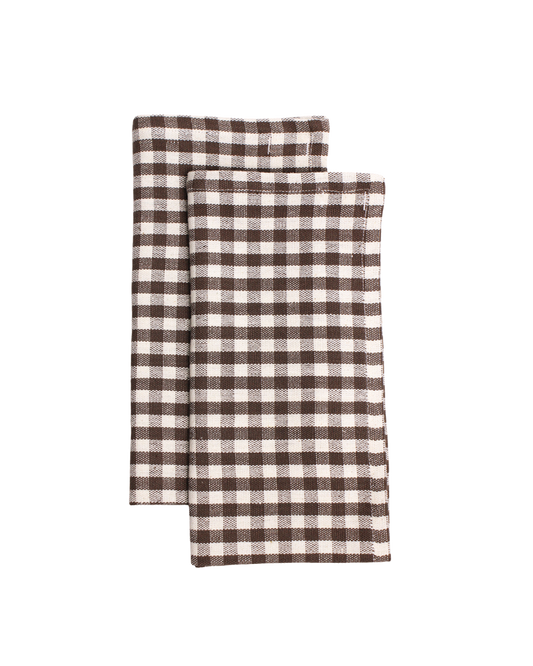 Chocolate Gingham Napkin | Set of 2