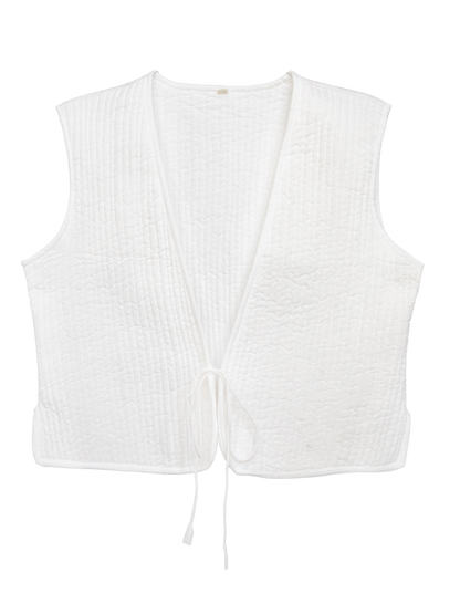 White Quilted Vest