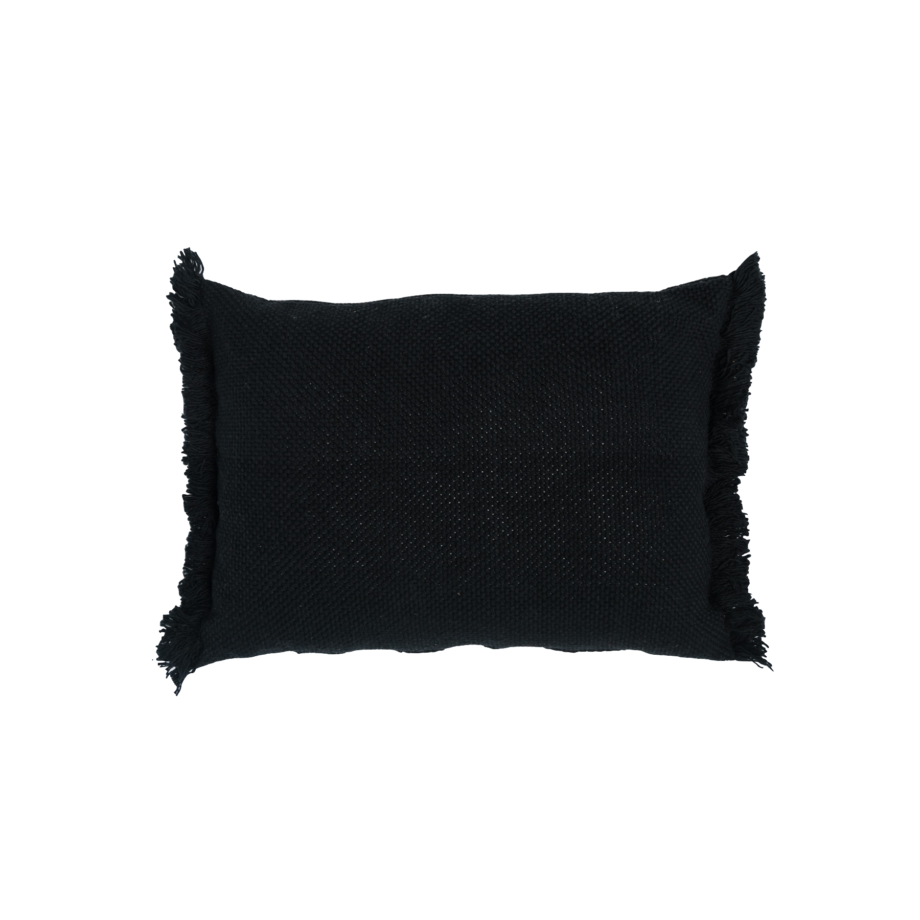 Small black lumbar pillow