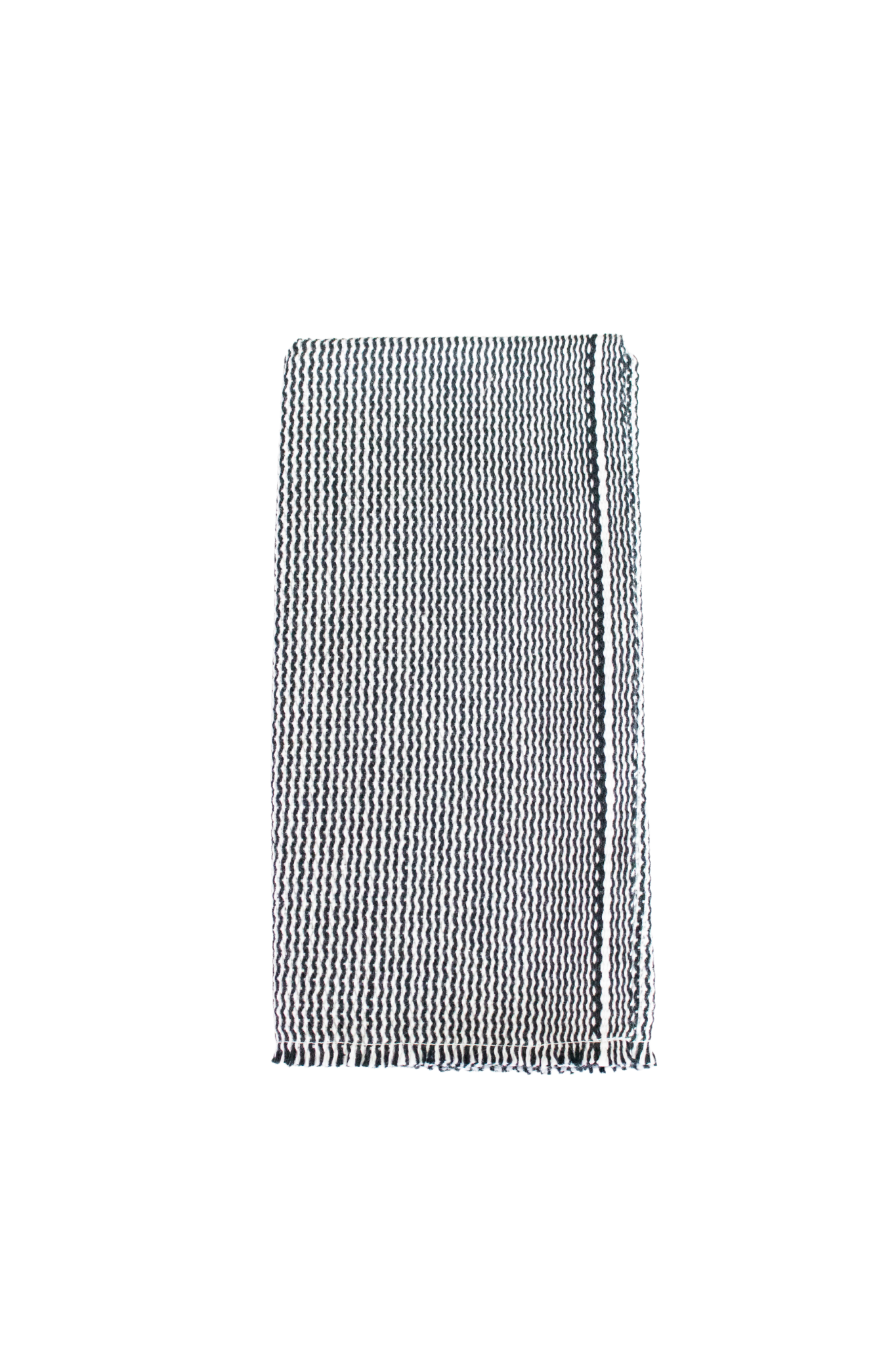 Folded black and white zigzag napkin