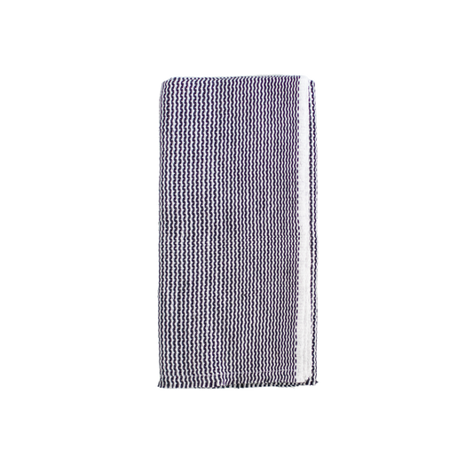 Folded black and white zigzag stripe napkin
