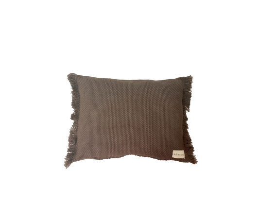 Small chocolate brown lumbar pillow