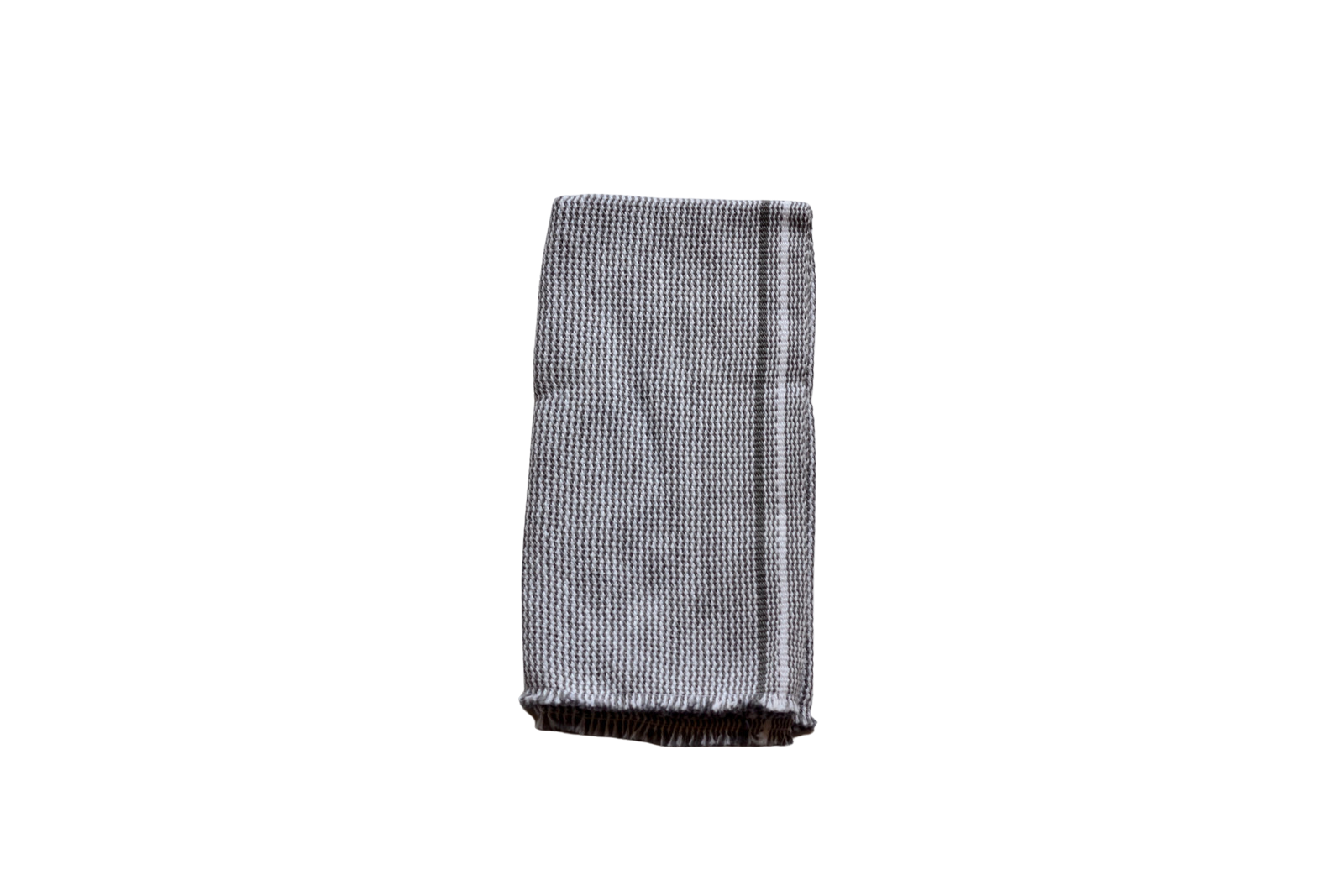 Folded gray and white zigzag napkin