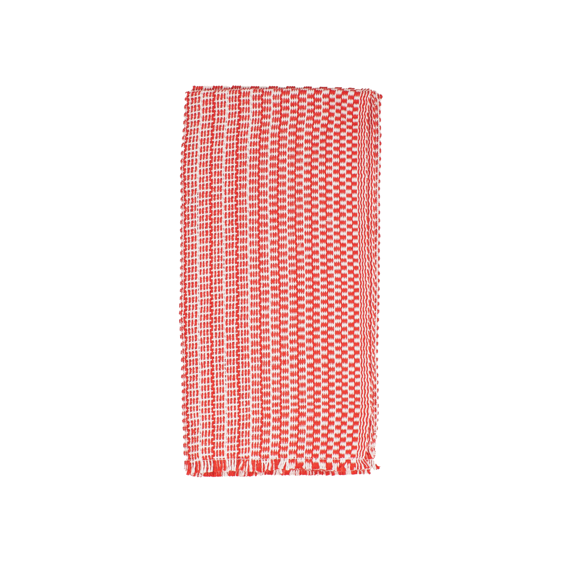 Red and white patterned napkin