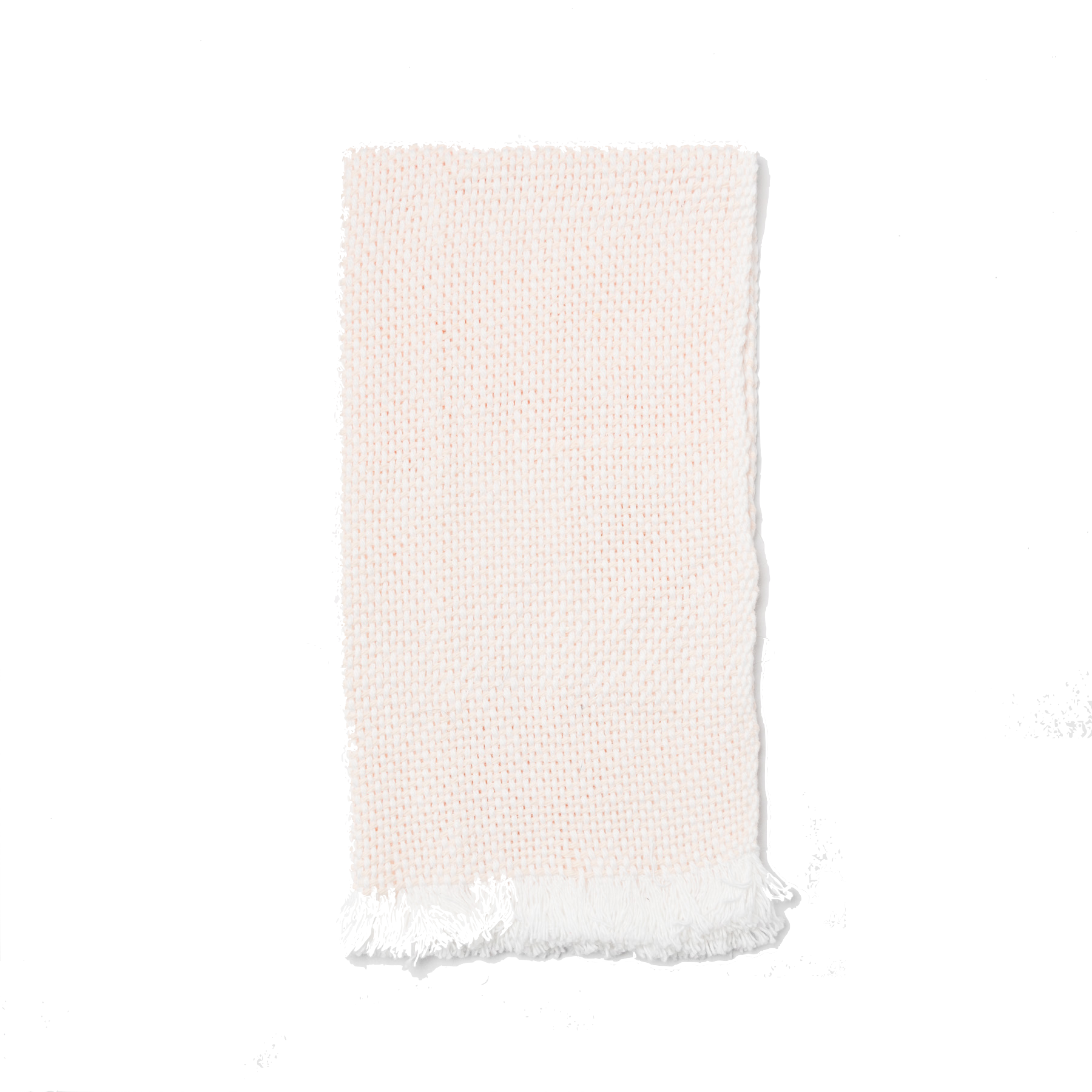 Folded white and blush hand towel