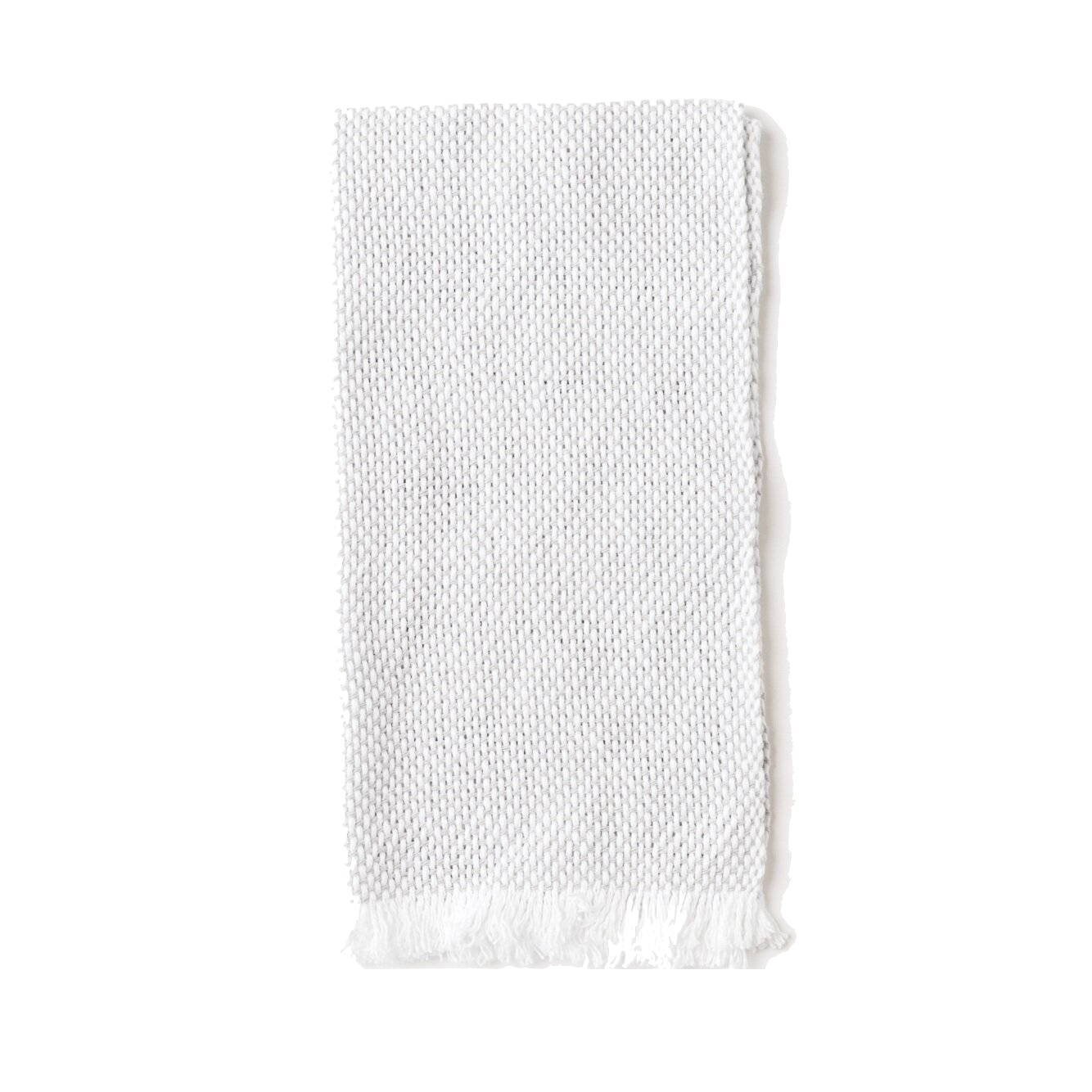 Folded white and greige hand towel