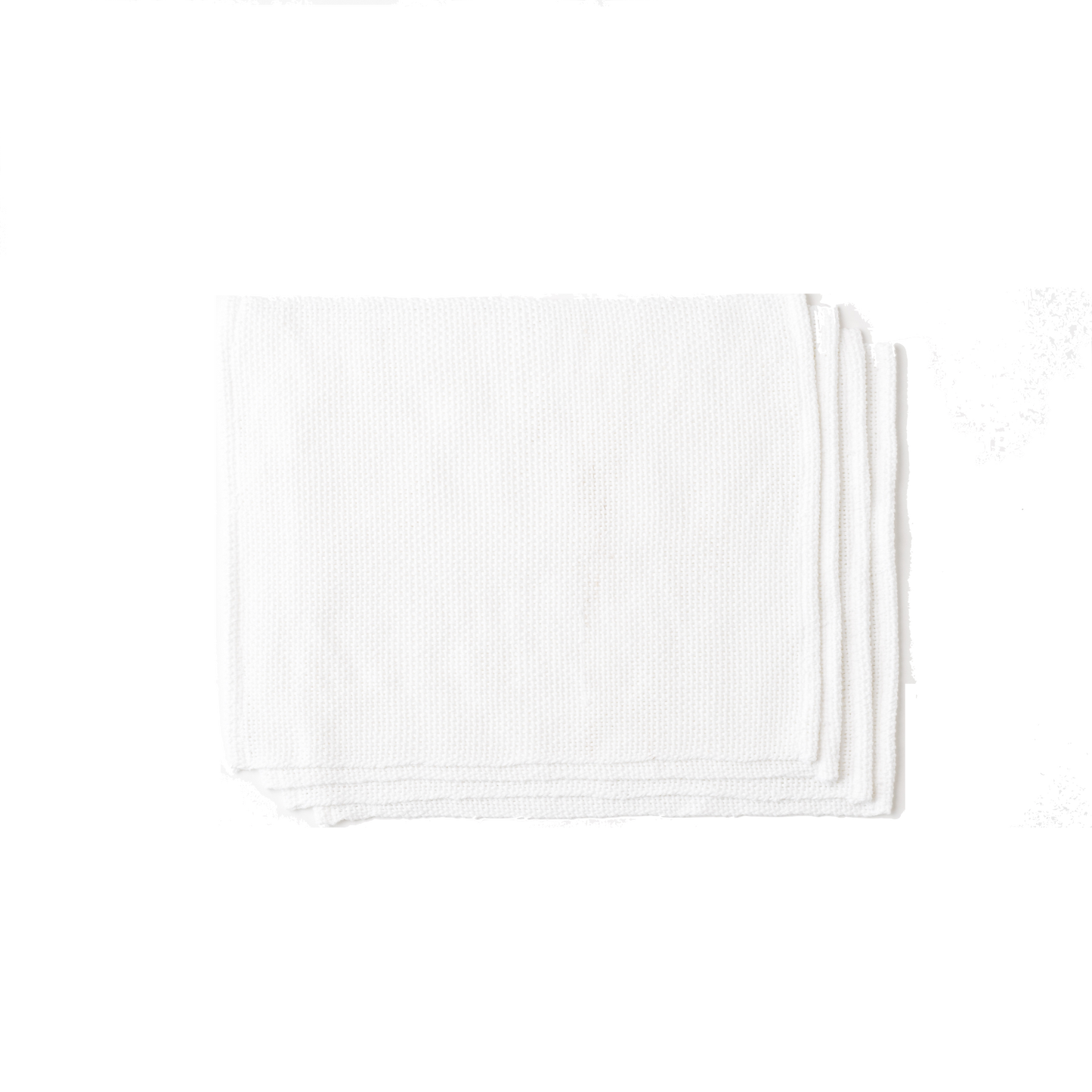 Stacked white placemats